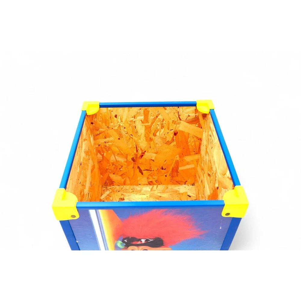 Vtg 1992 Ace Novelty Treasure Trolls Wooden Box Toy‎ Chest Storage Cube 90s